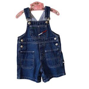 Vintage Tommy Hilfiger Medium Wash Denim Shortalls 6-12 Months